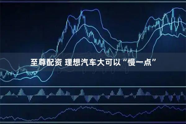至尊配资 理想汽车大可以“慢一点”