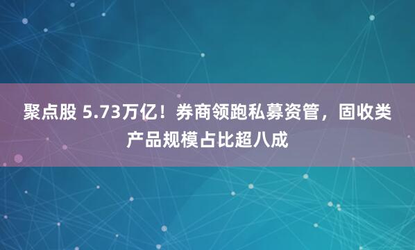聚点股 5.73万亿！券商领跑私募资管，固收类产品规模占比超八成